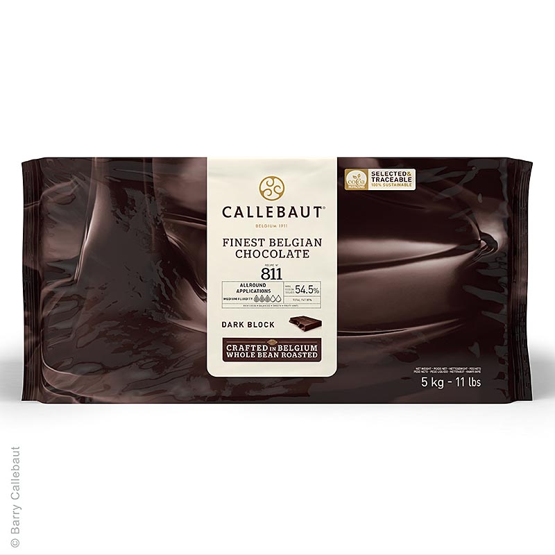 Mørk chokolade, blok, til praliner, 54,5 % kakao, 5 kg