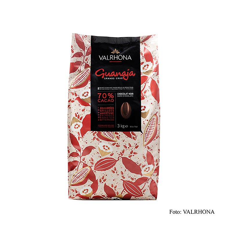Valrhona Guanaja "Grand Cru", mørk couverture, callets, 70 % kakao, 3 kg