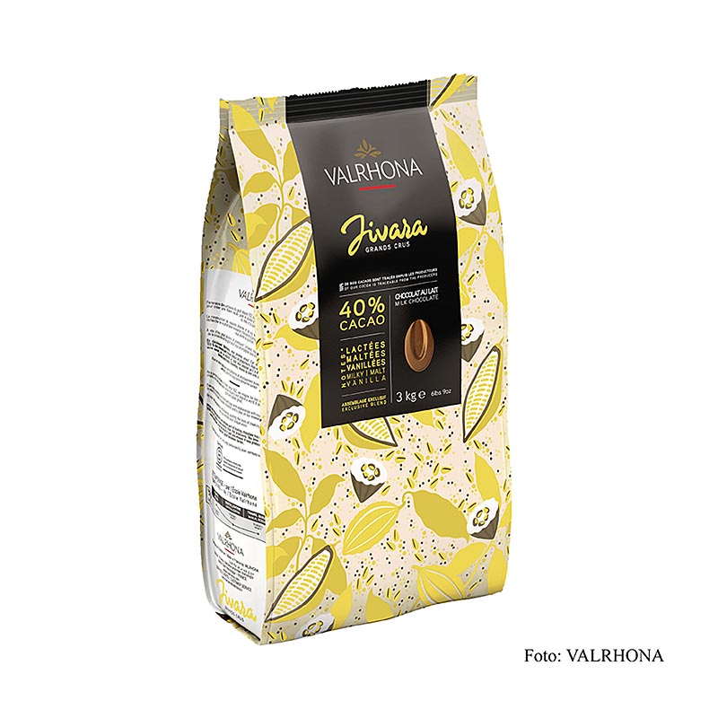 Valrhona Jivara Lactée "Grand Cru", mælkechokolade til overtræk, callets, 40 % k, 3 kg