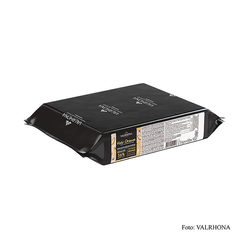 Valrhona Noir Orange – mørk chokolade med appelsinsmag, blok, 53 % kakao, 3 kg