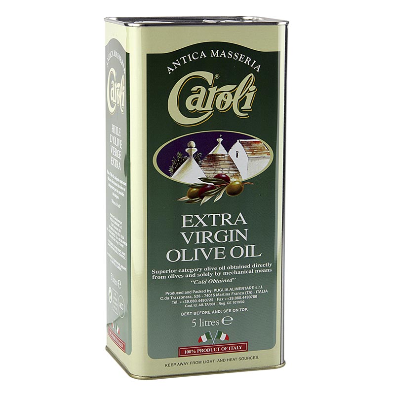 Ekstra jomfruolivenolie, Caroli Antica Masseria "Classico", delikat frugtagtig, 5 l