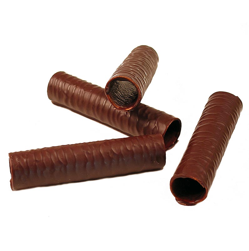 Hule vafler, indvendigt og udvendigt med mørk chokolade, ø 2,5x10,5 cm, 1,65 kg