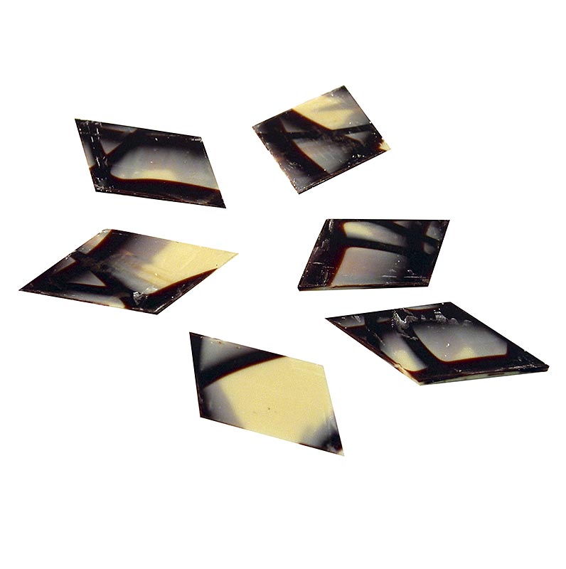 Dekorationsplader "Jura Rhombus" – rombe, hvid/mørk chokolade, 40x60 mm, 770 g