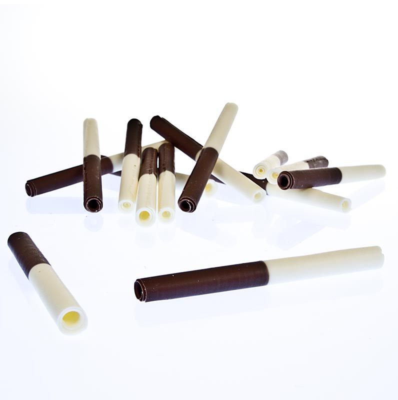 Chokoladecigaretter – "Duo Gaughin", mælkechokolade/hvid chokolade, 8,5 cm lange