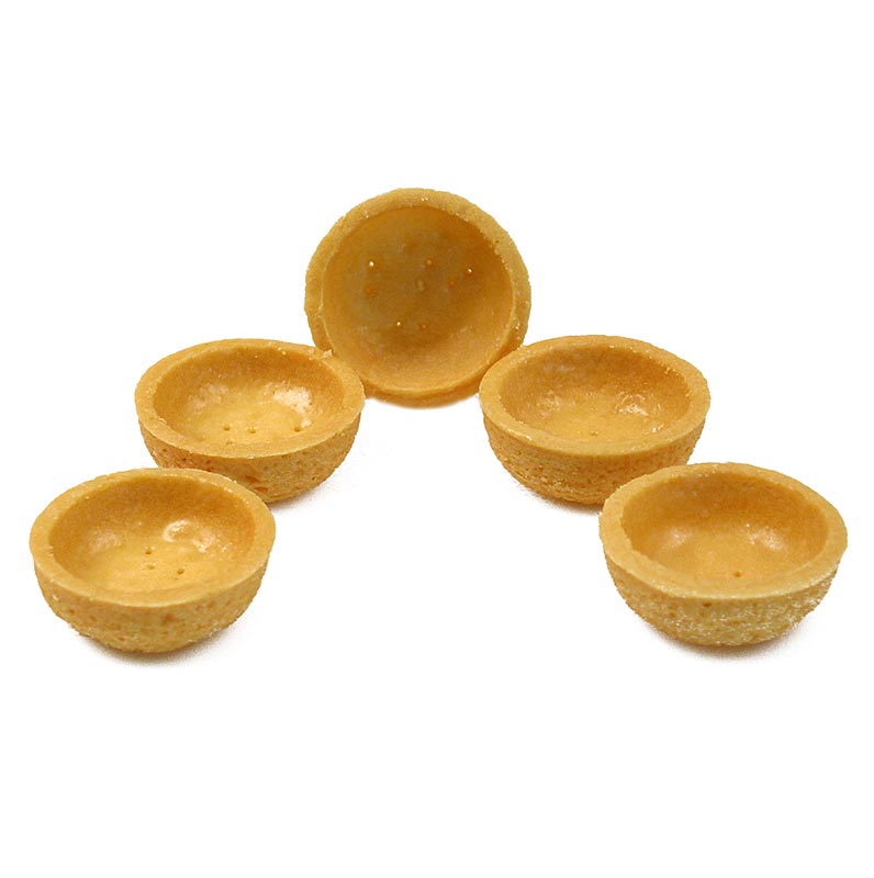 Mini-dessert-tarteletter, runde, ø 3,8 cm, H 1,8 cm, mørdej, 1,19 kg, 270 stk