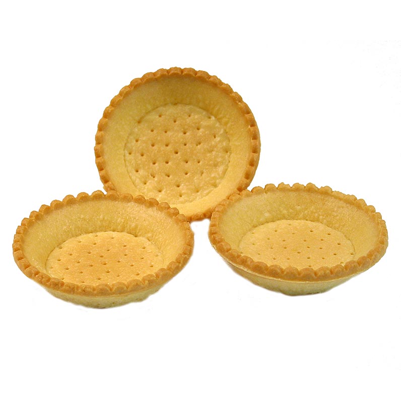 Dessert-tarteletter, runde, ø 9 cm, H 2 cm, mørdej, 3,19 kg, 120 stk