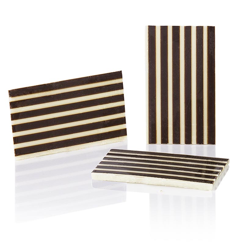 Dekorationsplader "Stripes" – rektangulære, hvid/mørk chokolade, stribede, 25x40