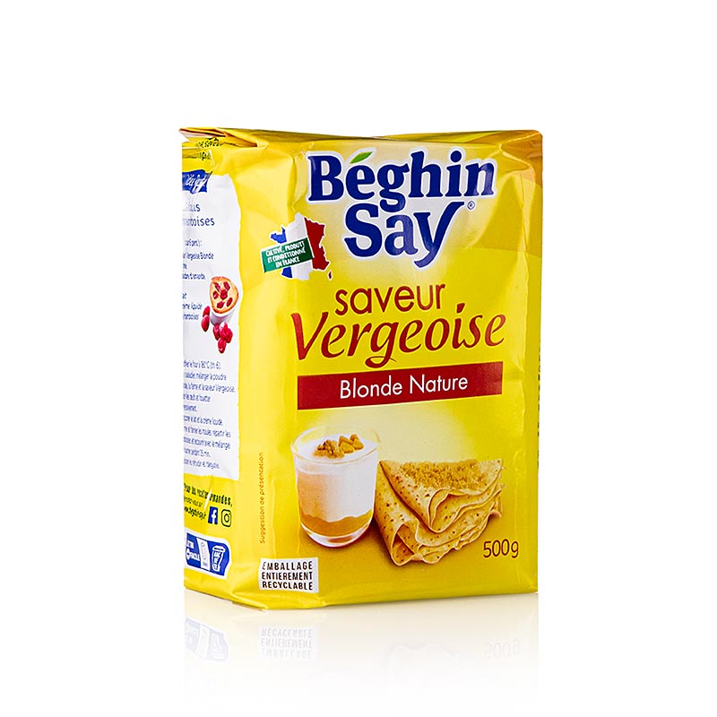 Vergeoise-sukker, lyst, med karamellaroma, 500 g