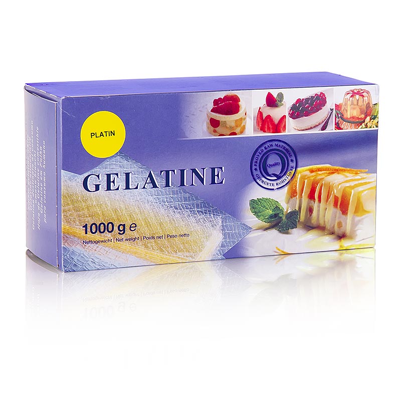 Gelatineblade – Platin, 230 Bloom, 1 kg, ca. 580 stk