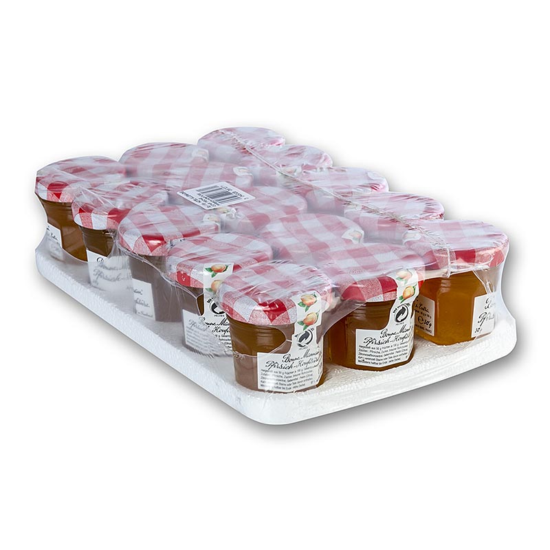Bonne Maman - Portionsmarmelade fersken, 450 g, 15 x 30 g