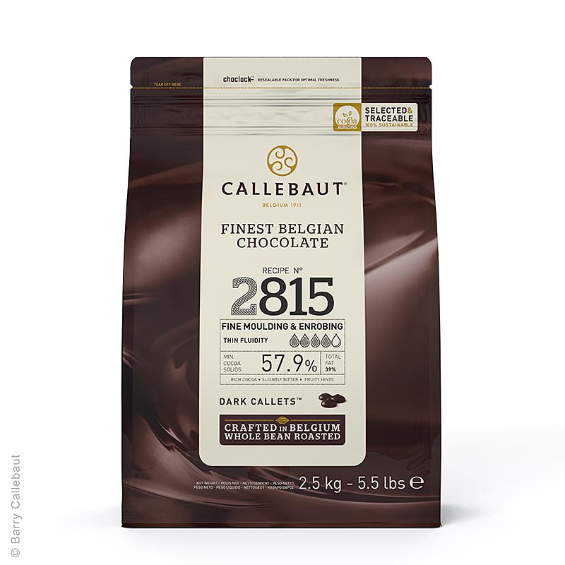 Mørk chokolade Excellent, Callets, 57,9 % kakao, 2,5 kg