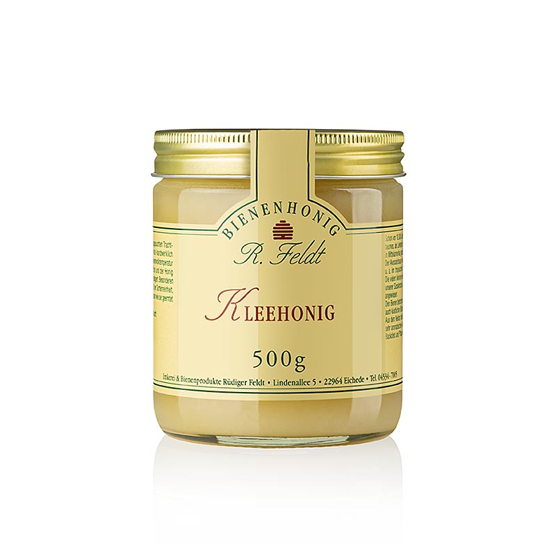 Kløverhonning, hvid, smørbar, sød og mild, fin kanelaroma, 500 g