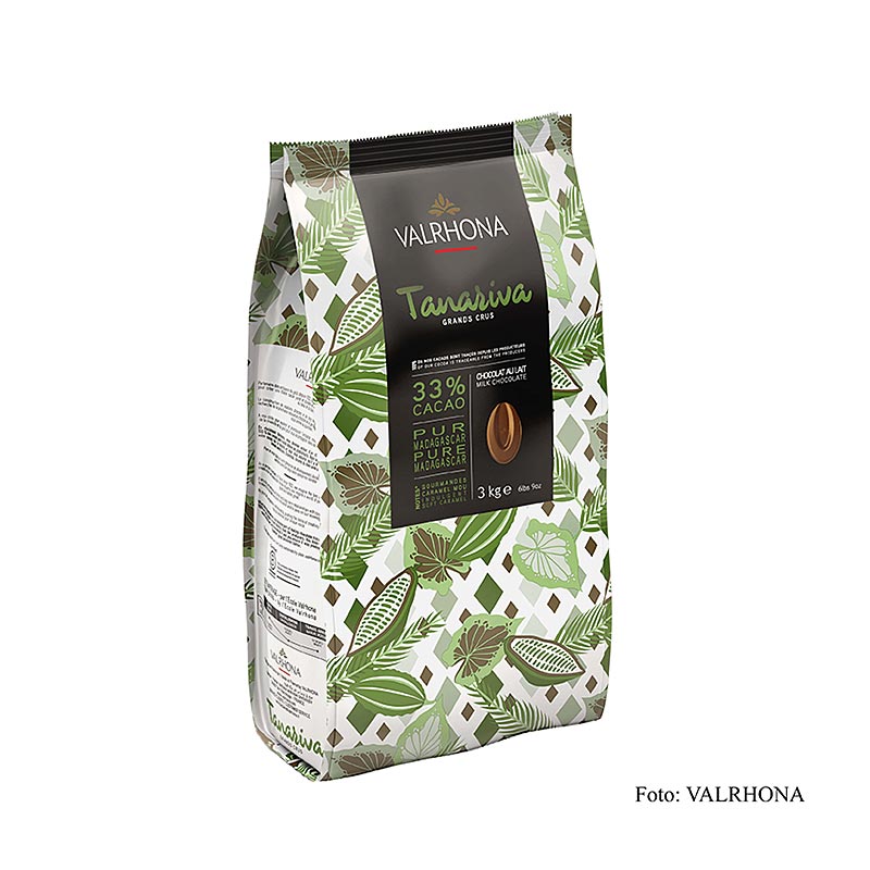 Valrhona Tanariva "Grand Cru", mælkechokolade, callets, 33 % kakao, 3 kg