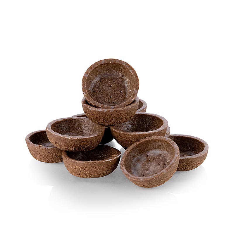 Mini dessert-tarteletter, runde, ø 3,8 cm, H 1,8 cm, chokolademørdej, 1,19 kg
