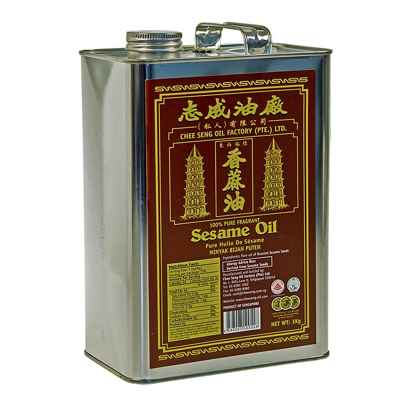 Sesamolie Asia, ren, mørk, af ristet sesam, 3,215 l