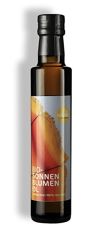 Solsikkeolie, koldpresset, Fandler, økologisk, 250 ml