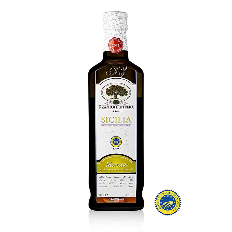 Ekstra jomfruolivenolie, Frantoi Cutrera IGP/g.g.A, 100 % Moresca, 500 ml