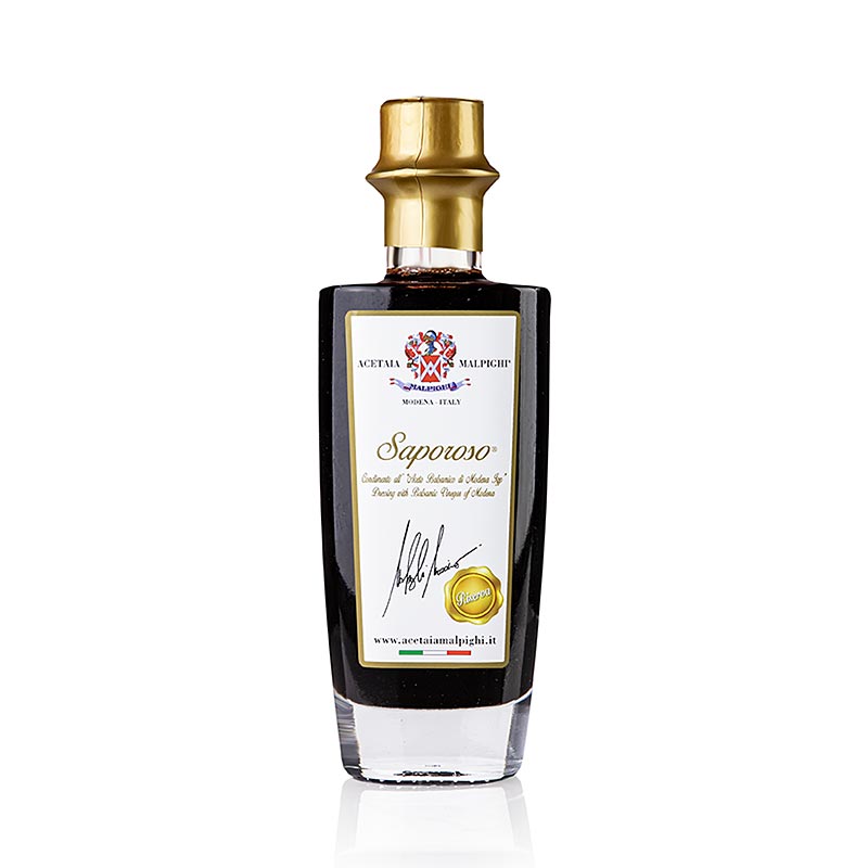 Balsamico Condiment "Saporoso Riserva", 8 år, eg- og akacietræ, Malpighi, 200 ml