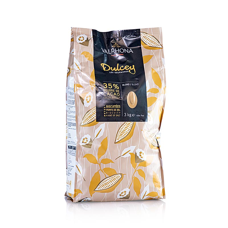 Valrhona Dulcey, lys chokolade, callets, 35 % kakao, 3 kg