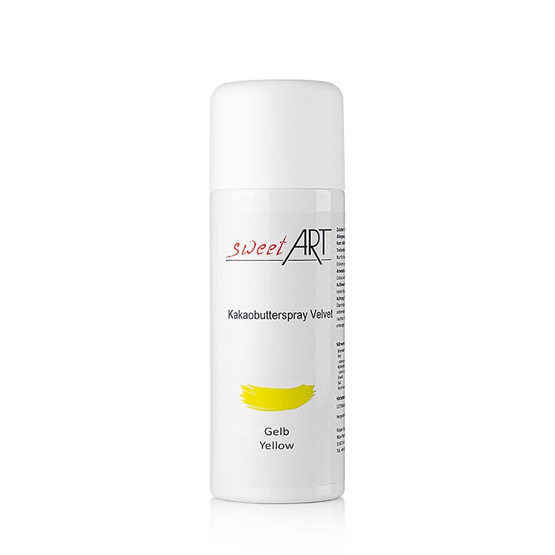 Kakaosmørspray, fløjlseffekt, gul, Sweet Art, 400 ml