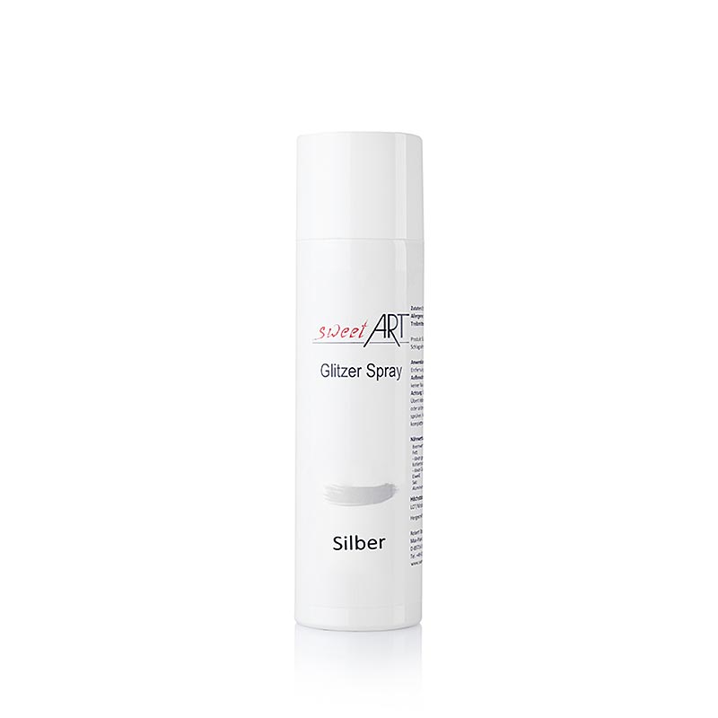 Glitterspray, sølvskinnende, Sweet Art, 250 ml