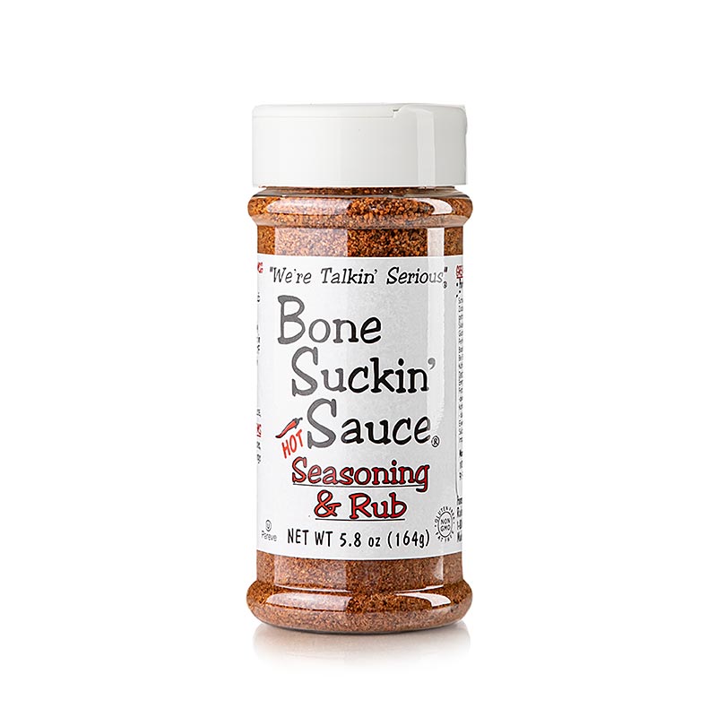 Bone Suckin´ Hot Seasoning & Rub´, BBQ-krydderiblanding, stærk, Ford´s Food, 164 g