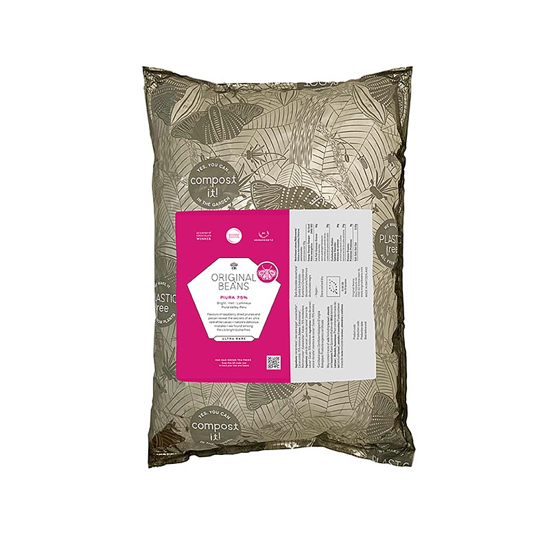 Piura Porcelana Peru, 75 %, bitter couverture, callets, Original Beans, økologis