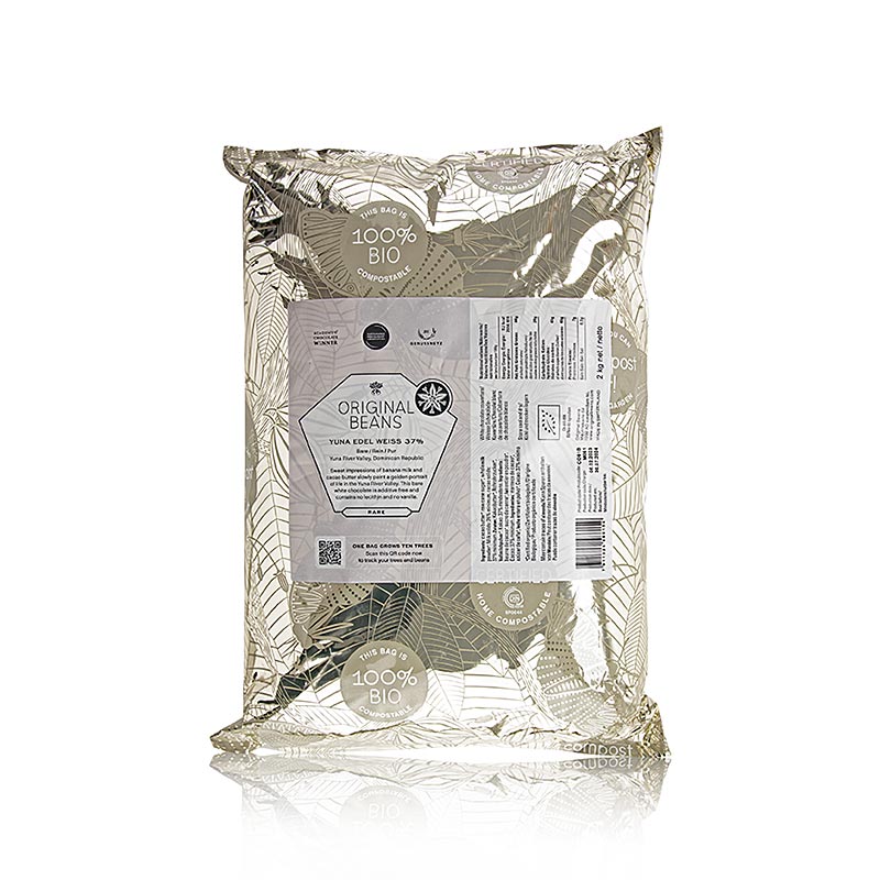 Edel Weiss Dom. Rep., 37 %, hvid couverture, callets, Original Beans, økologisk, 2 kg