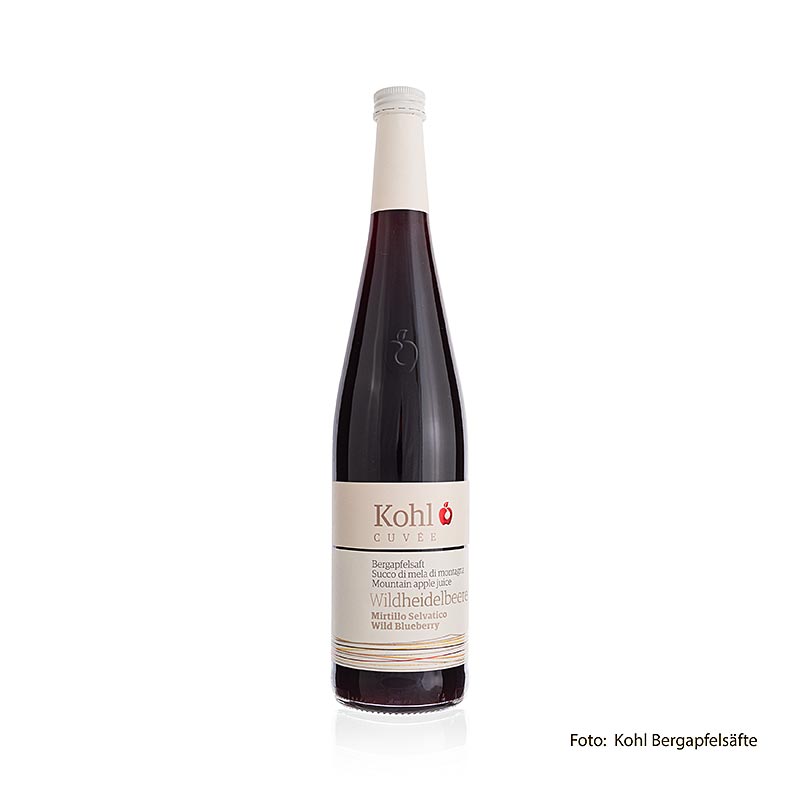 Cuvée bjergæblejuice + blåbær, 750 ml