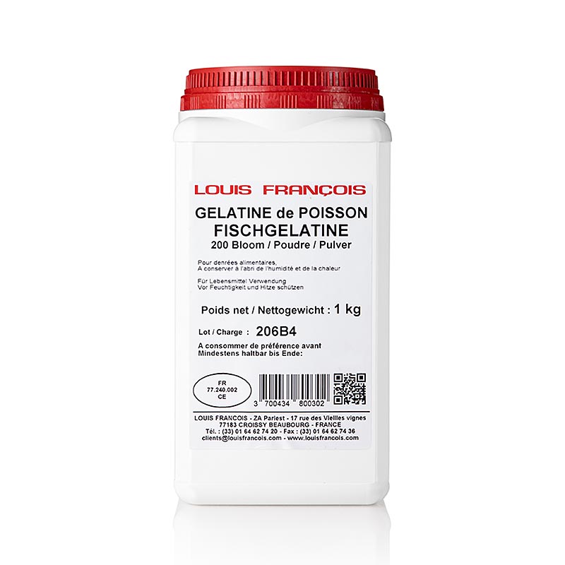 Gelatinepulver, fra fisk, 200 Bloom, Louis Francois, 1 kg