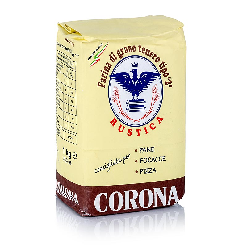 Mørkt hvedemel, "Farina rustica", til brød, focaccia og pizza, Corona, 1 kg