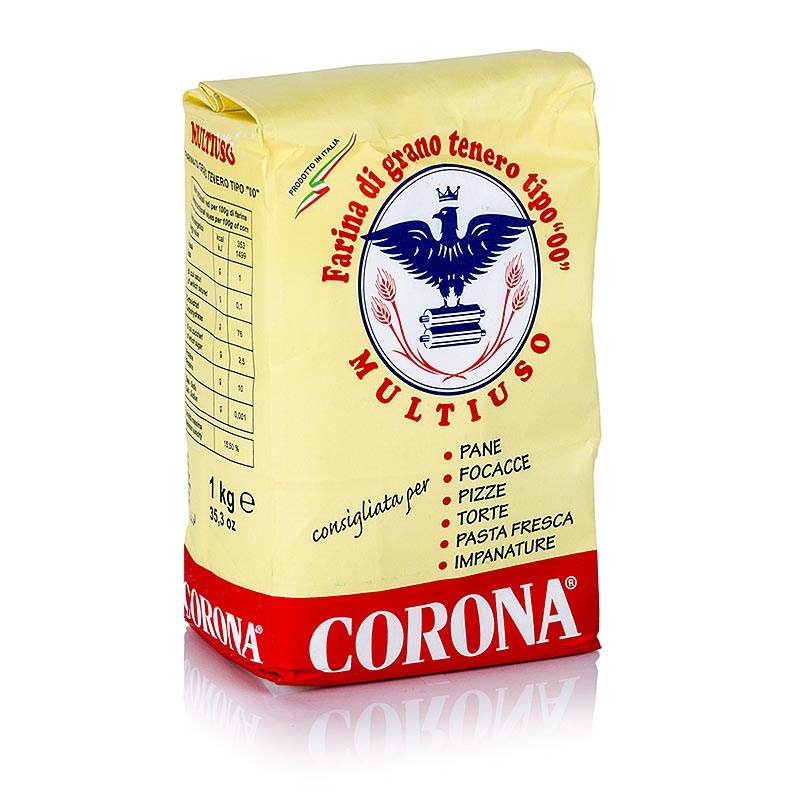 Mel "farina corona multiuso", til bagværk og pasta, Corona, 1 kg