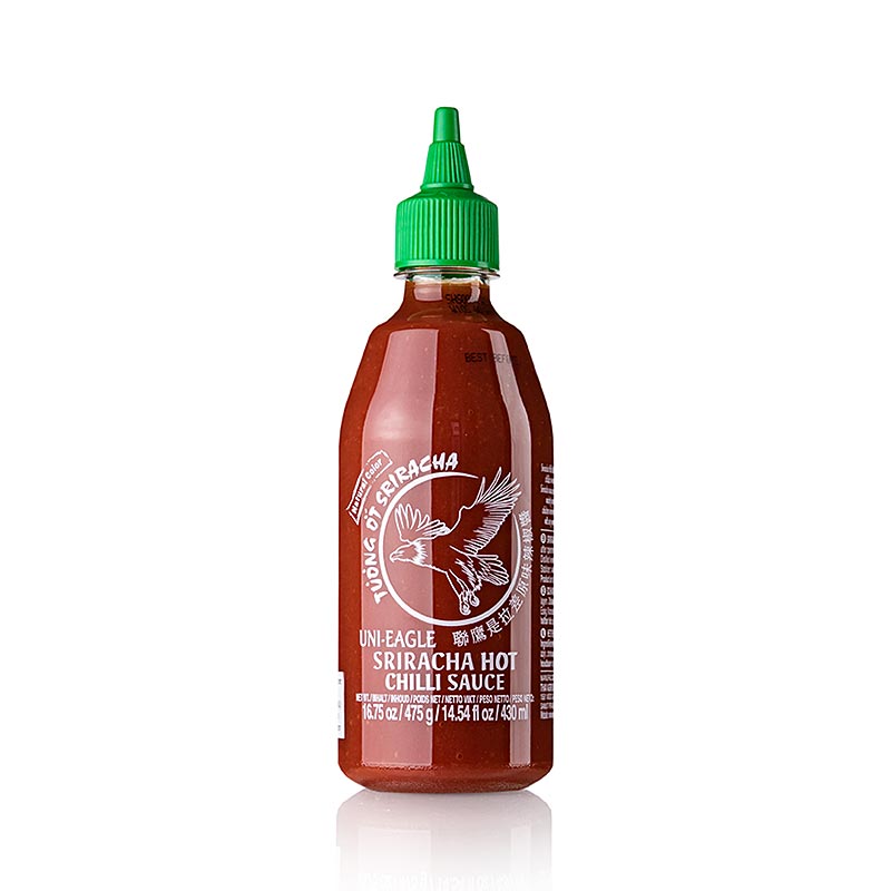 Chilisauce - Sriracha, pikant, med hvidløg, squeezeflaske, Uni-Eagle, 430 ml