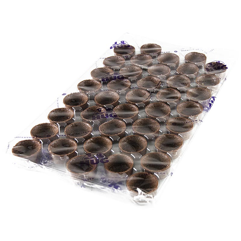 Mini dessert-tarteletter – Filigrano, runde, ø 3,8 cm, H 1,8 cm, chokolademørdej