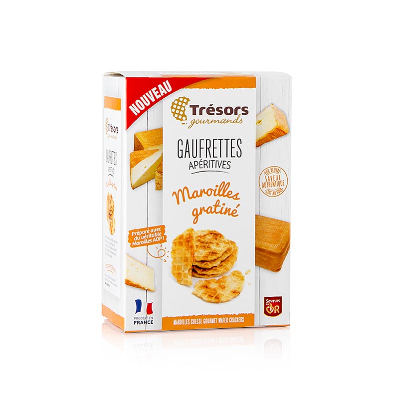 Barsnack Trésors - Gaufrettes, franske mini-vafler med Maroilles-ost, 60 g