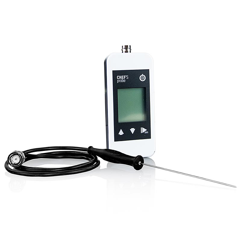 Chef´s Probe termometer med digital visning, stiksonde, 80 cm kabel, 1,5 mm, hvi