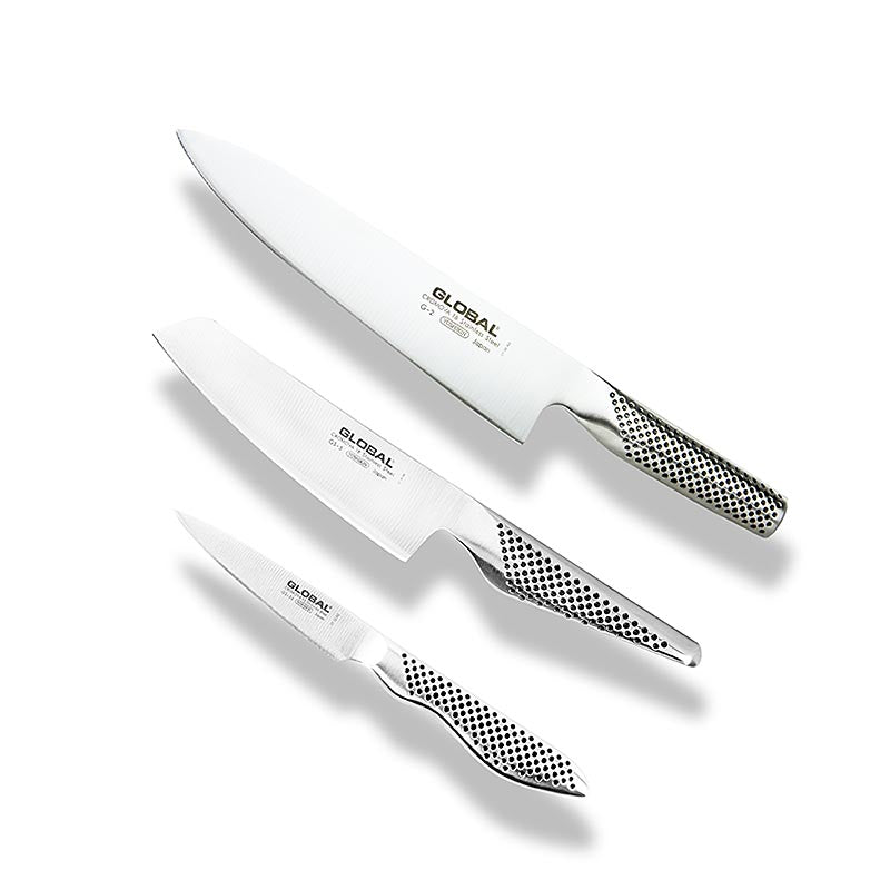 Knivsæt G-2538, (G-2, GS-5, GS-38) GLOBAL, 3-delt, 3 tlg.