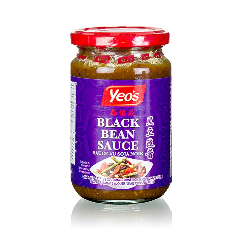 Black Bean Sauce, med hvidløg, Yeos, 270 g