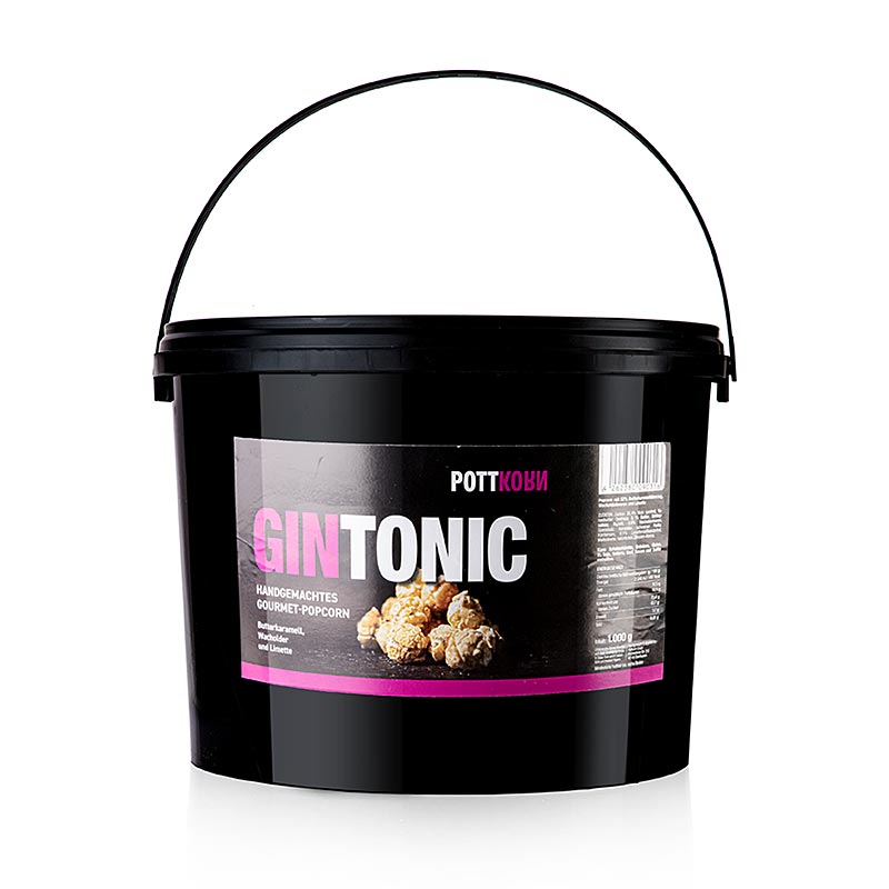 Pottkorn - GinTonic, popcorn med smørkaramel, enebær og lime, 1 kg