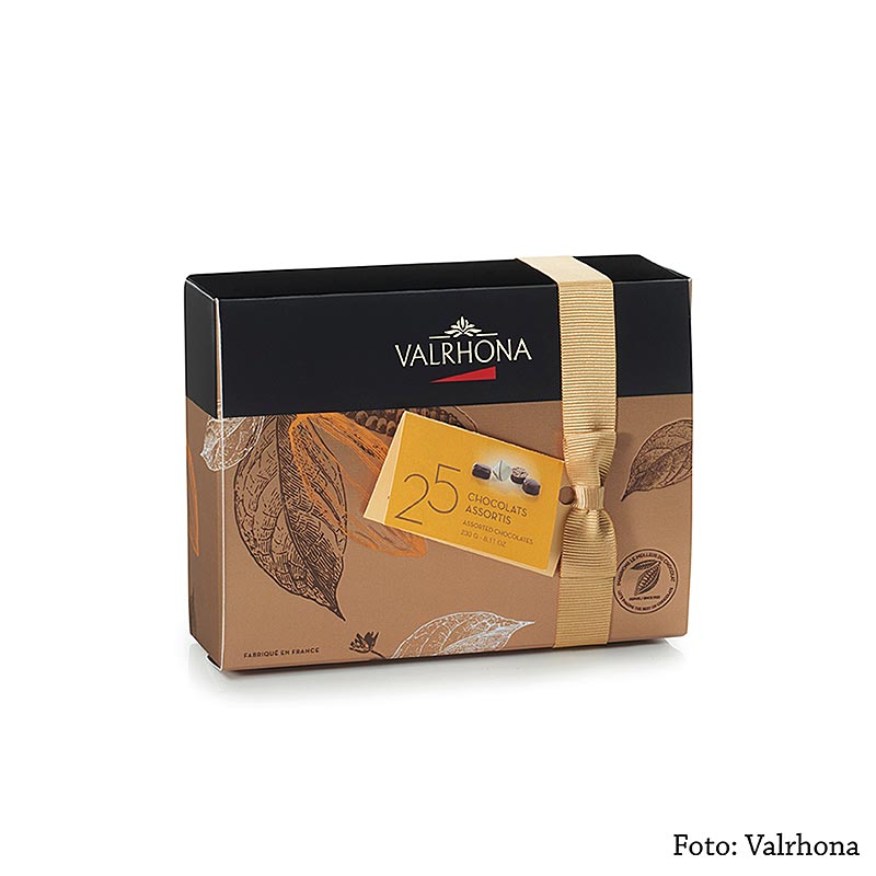 Valrhona Ballotin-sortiment, fin pralinblanding, 230 g, 25 stk