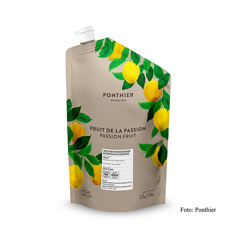 Ponthier Passionsfrugtpuré (Maracuja), med sukker, 2,5 kg