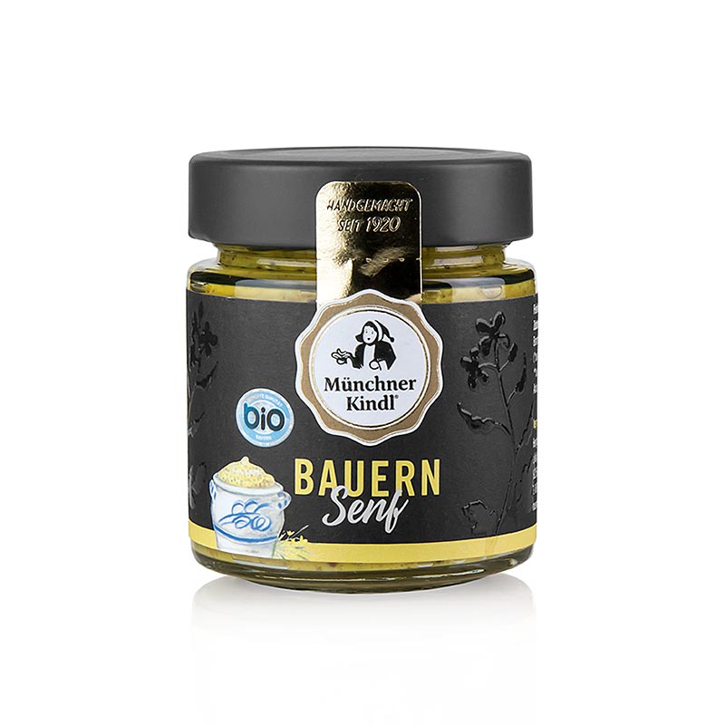 Münchner Kindl bondesennep, mellemstærk sennep med sennepsfrø, økologisk, 125 ml