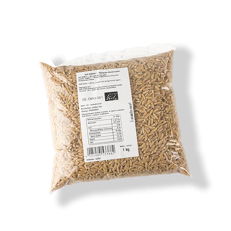 KAMUT® Khorasan-hvede, fuldkorn, hele kerner, økologisk, 1 kg