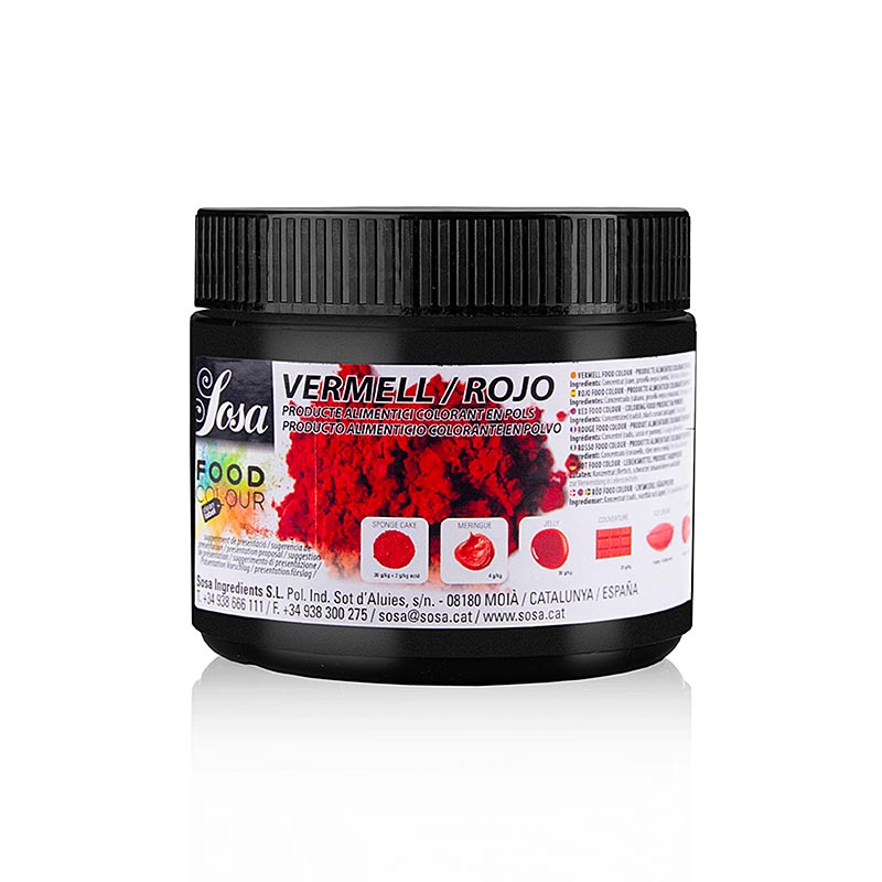Sosa fødevarefarve, naturlig, pulver, rød, fedt- og vandopløselig (37899), 200 g