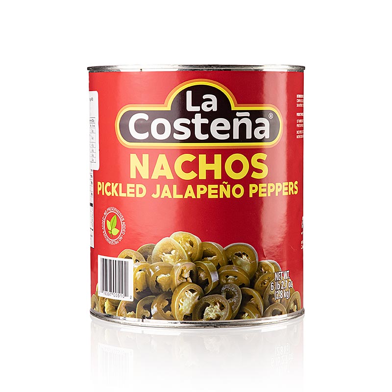 Chilipebre - jalapenos, skåret (La Costena), 2,8 kg
