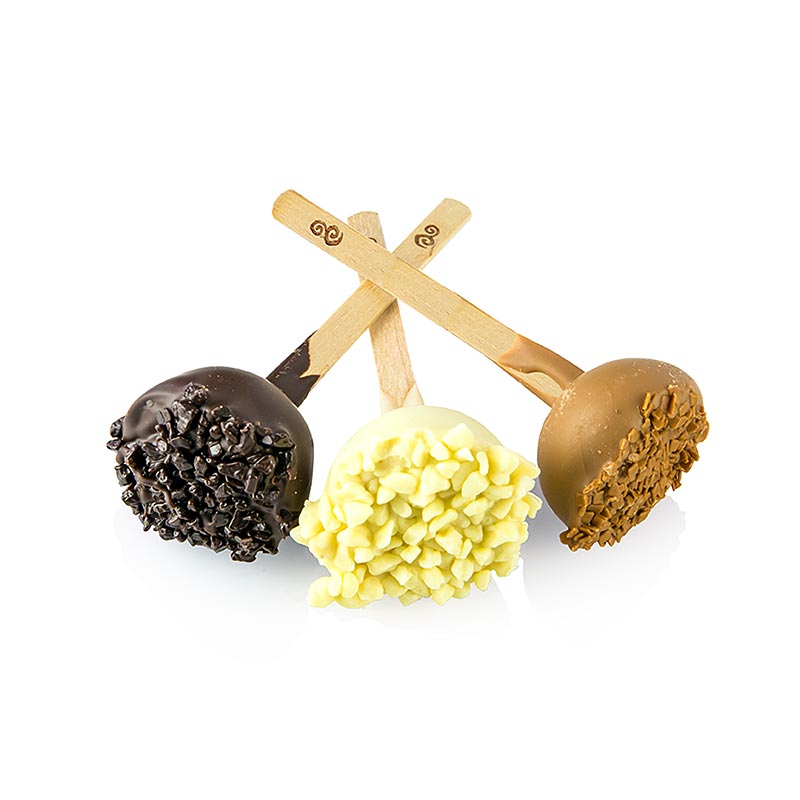 Dessert-slikkepinde, 3 sorter, ø 3x10,5 cm, 1,2 kg, ca. 57 stk