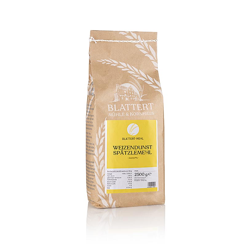 Dunst-hvedemel, dobbeltmalet, til spätzle/strudel, Blattert Mühle, 2,5 kg