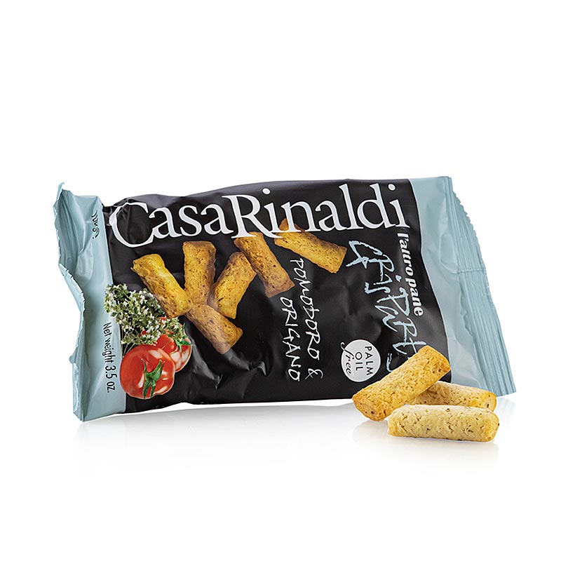 Grisparty - Mini Grissini-snacks med tomat og oregano, Casa Rinaldi, 100 g