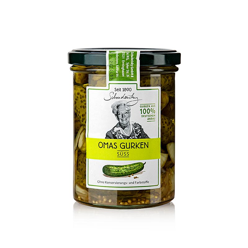 Omas agurker, sødt syltede, Schudeisky, 400 g