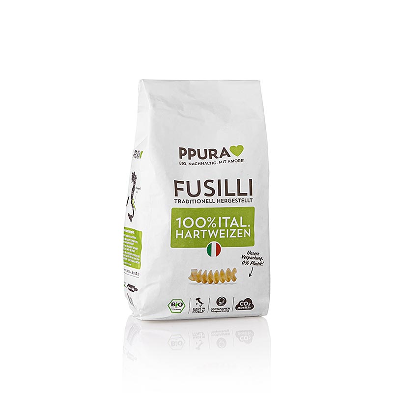 Ppura Fusilli-nudler af italiensk hård hvede, økologisk, 500 g